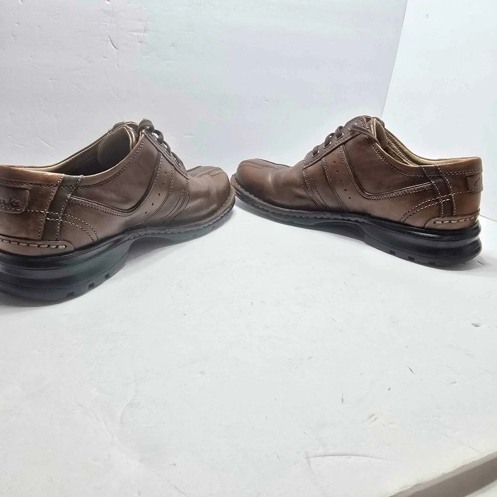 Clarks Mens 70852 Brown Leather Lace Up Casual Comfort Oxford Shoes Size 10.5 M